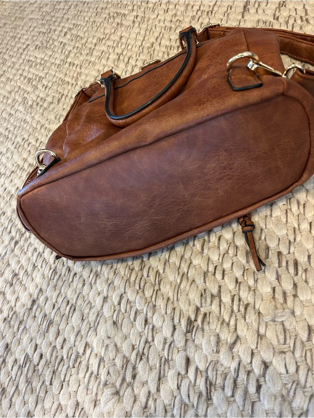 Sole Society Cognac Brown Convertible Backpack Shoulder Bag Boho
